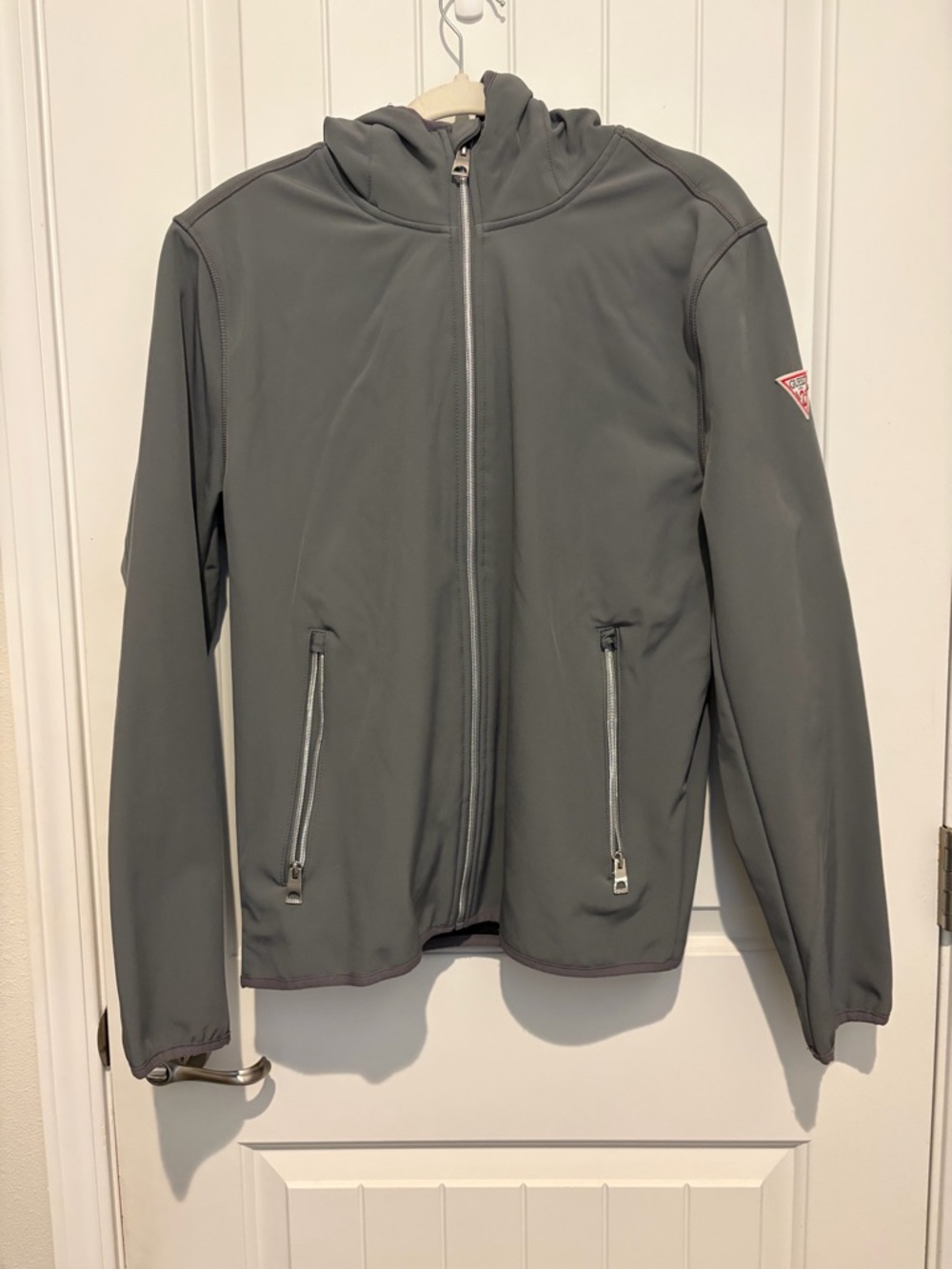 Guess Men's Hooded Softshell Jacket - Gray